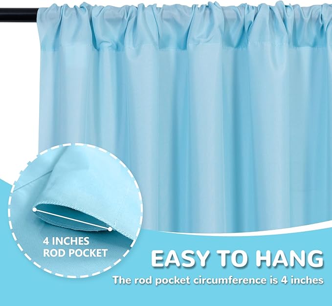 MEETSKY Baby Blue Backdrop Curtain - Image 4