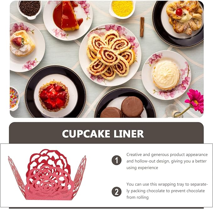 50Pcs Truffle Cupcake Wrapper Liners, Paper Chocolate Candy Wrappers, Peanut - Image 3