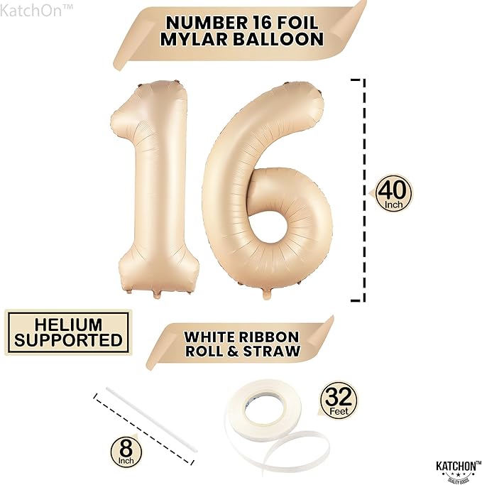 KatchOn, Giant Caramel 16 Balloon Numbers - Image 4