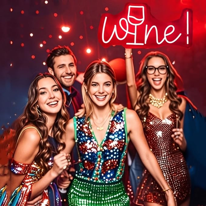 Acrylic Wine Neon Sign for Wall or Window Background Decor, LED Dimmable Bar - Image 5
