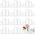48 Pack Plastic Cylinder Vases, 4 6 8 10 Inch Tall Acrylic Cylinder Clear by Unknown