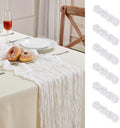 6 Pack White Cheesecloth Table Runner 10FT Long Boho Gauze Table Runner Rustic by AGIRL