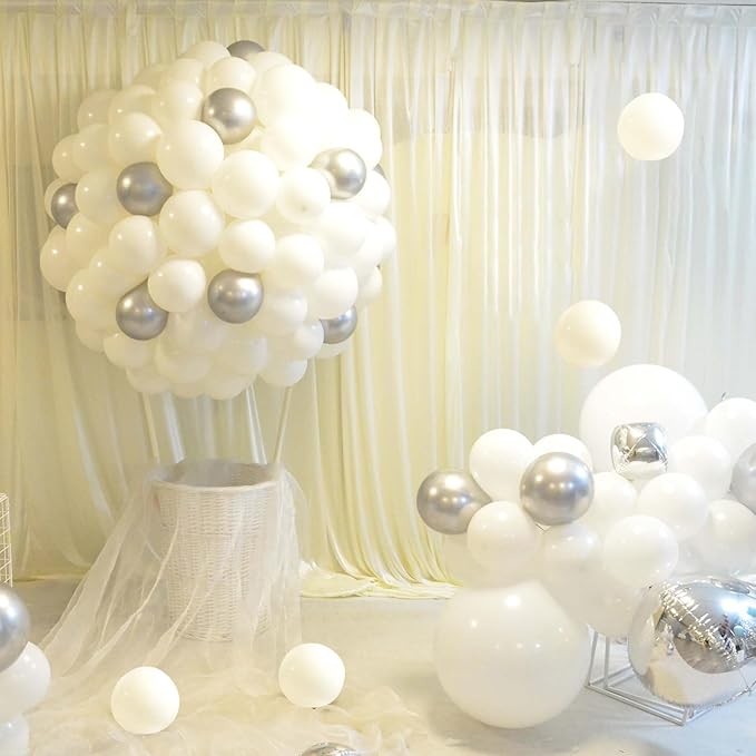 KAWKALSH 200pcs White Balloons 5 Inch, Small Mini Latex Balloons - Image 6