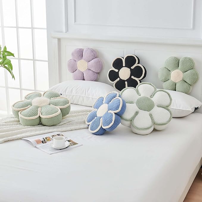 Flower Pillow, Soft Flower Decorative Throw Pillow, Cute Daisy Flower Shaped - Image 7