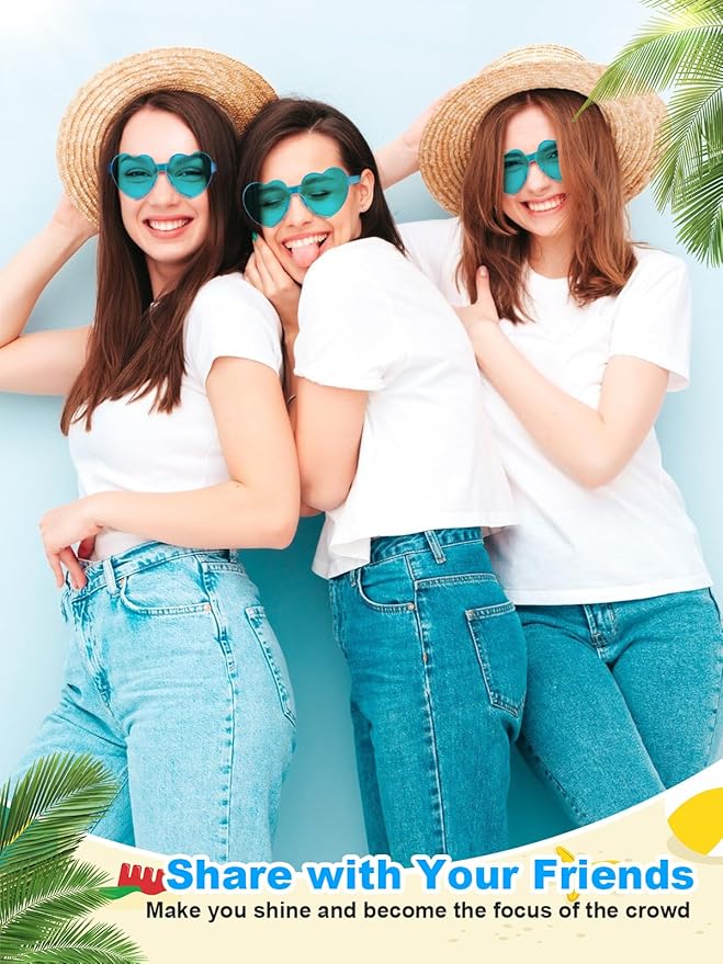12 Pairs Heart Shaped Sunglasses - Image 6