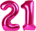Hot Pink Number 21 Balloon 40 inch, Number 21 Birthday Balloon by Upgesy