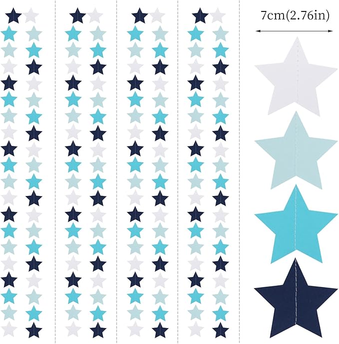 Light-Royal Navy-Blue White Party-Decorations Garland - 62ft Twinkle Little - Image 2