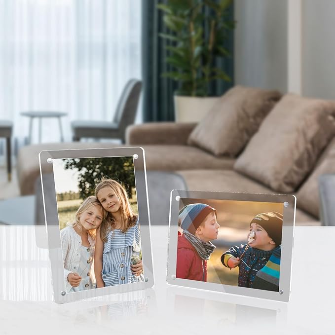 Acrylic Magnetic Picture Frames 4x6 Inch Set of 3, Tabletop and Refrigerator - Image 4