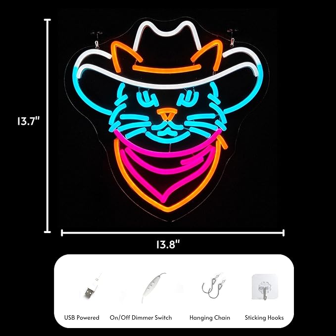Cowboy Cat Neon Sign - Image 5