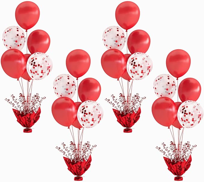 4 Set Red Balloon Stand Centerpieces by Gogoparti