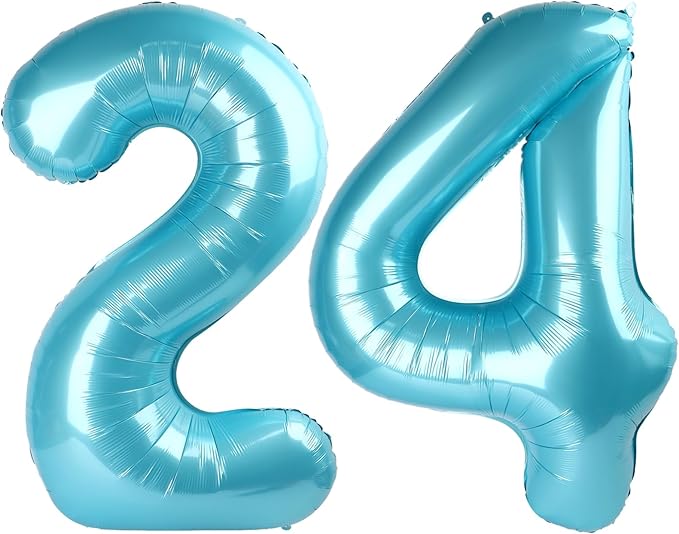Pearl Blue 24 Number Balloon by Upgesy
