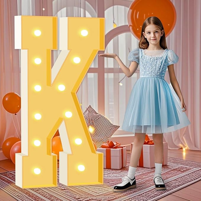 4FT Marquee Letters K, Party Decoration Large Marquee Light Up Letters by HITINO