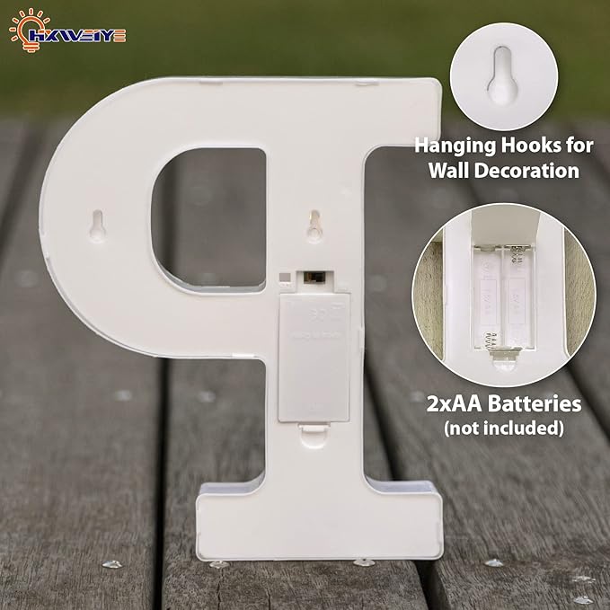 HXWEIYE Light Up Letters P, LED Marquee Letters Sign 26 Alphabet and 10 Number - Image 3