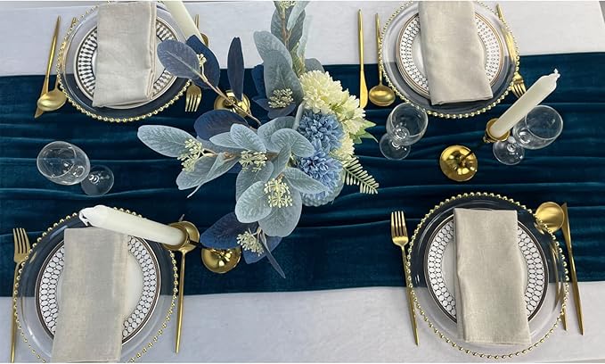Velvet Table Runner, 10ft Luxurious Wedding Reception Decorations Soft Velvet - Image 2