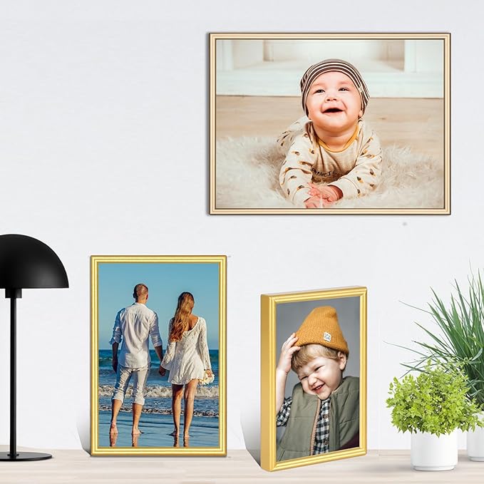 4x6 Picture Frame Matte Gold Modern Simple Thin Aluminum Metal Photo Frame - Image 5