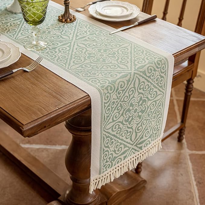 Table Runners 119 Inches, Waterproof Boho Table Runner by UWWGKK