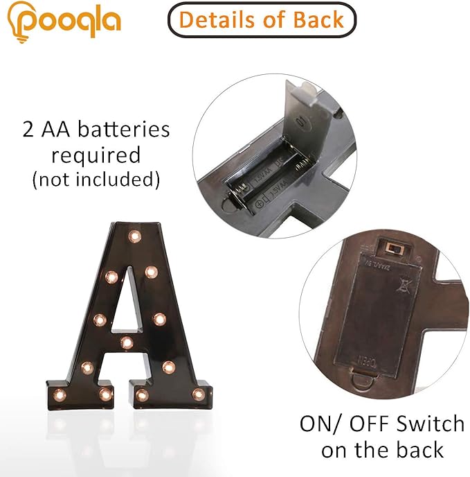 Pooqla Light Up LED Letter Marquee Sign - Image 3