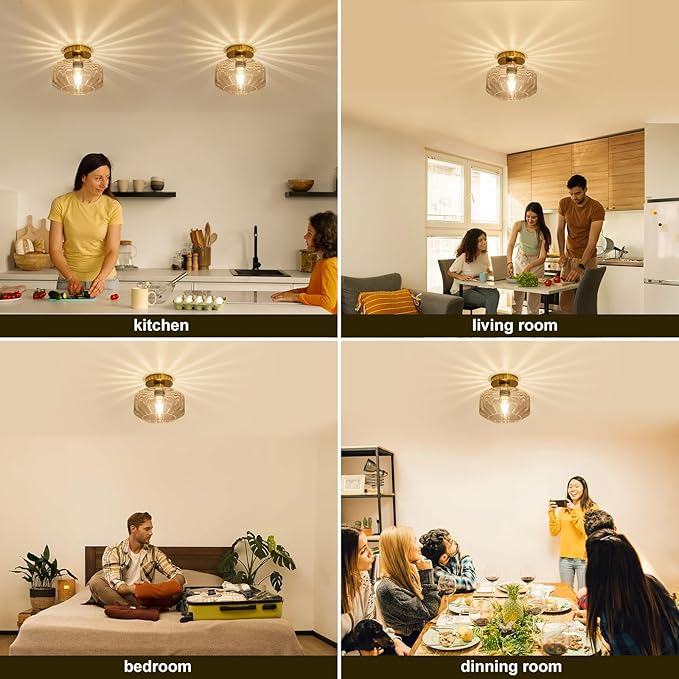 Gold Flush Mount Ceiling Light Modern - Image 4