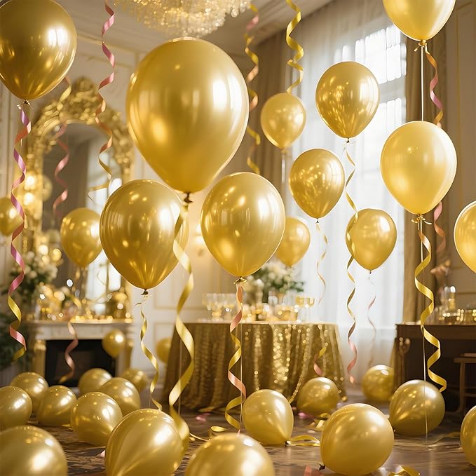 KAWKALSH Metallic Gold Balloon 12 Inch - Image 6