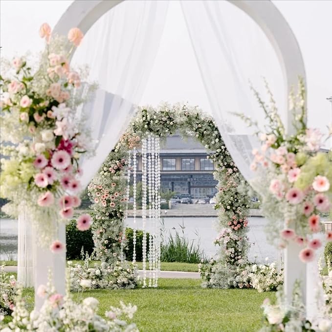 MLMW Wedding Arch Draping Fabric 1 Panel 29" x 20Ft Ivory Sheer Wedding Arch - Image 4