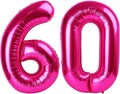 40 Inch Hot Pink Mylar Foil Number 60 Birthday Balloon, Digital Balloons by Upgesy