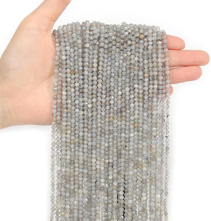 Song Xi 90pcs 4mm Natural Gray Labradorite Gemstone Beads Faceted Round Loose - Image 7