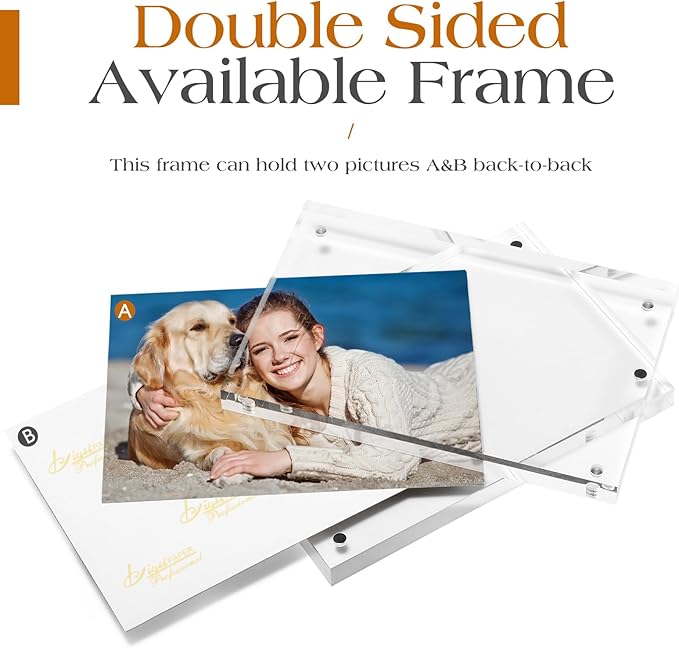 TWING 6 PACK Acrylic Picture Frame 5 x 7 Inch Acrylic Photo Frame, Horizontal - Image 3