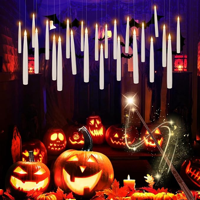 24PCS Floating Candles with Wand, Magic Hanging Candles, Flickering Warm Light - Image 2