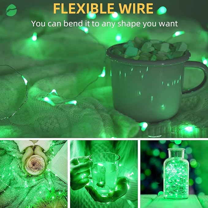 LAMPHOME 6 Pack St Patrick's Day Fairy Lights Battery Operated String Lights - Image 6