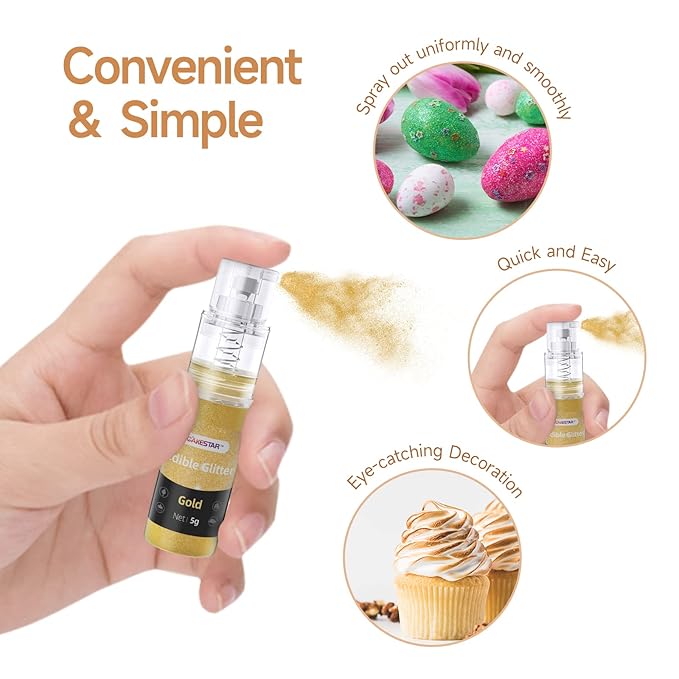Edible Glitter Spray, Edible Luster Dust, 6 Colors, Edible Glitter - Image 5