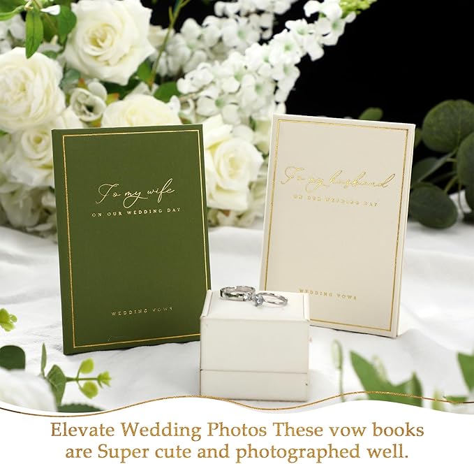Engrowtic 2 Pcs Wedding Vow Books His and Her to Husband Wife Wedding Must Have - Image 5