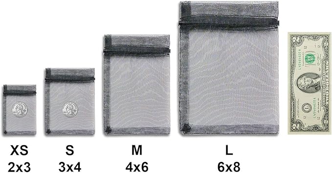 TheDisplayGuys 48-Pack 2" x 2-3/4" Black Sheer Organza Gift Bags - Image 4