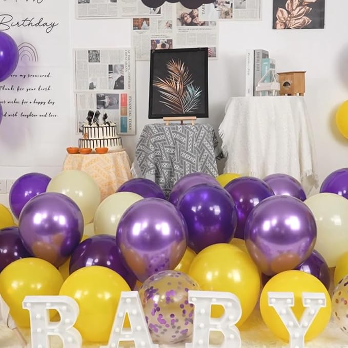 Paready Purple & Yellow Balloons Set - Image 2