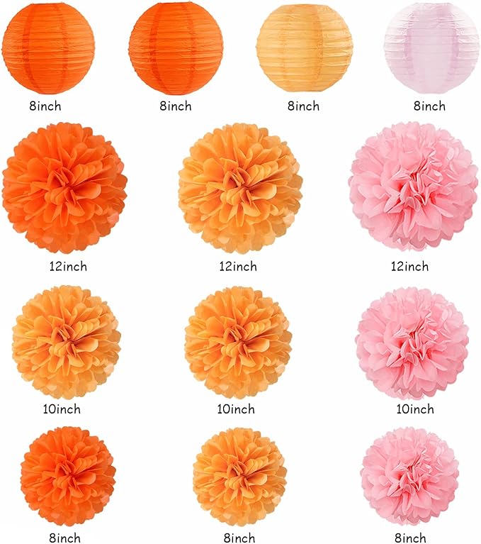 Pink-Orange Groovy Party-Decorations - Image 3