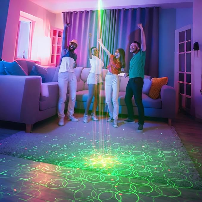 Mini Laser Light Patterns Projector, Party Lights Dj Disco Lights, Sound - Image 4
