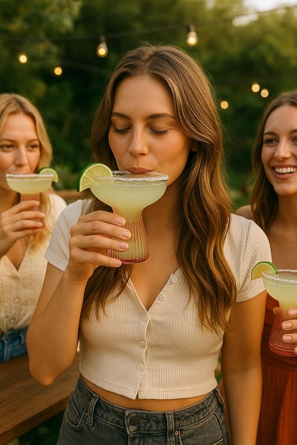 Lunara Clear Plastic Margarita Glasses, 11 oz, Disposable Party Cups - Image 4