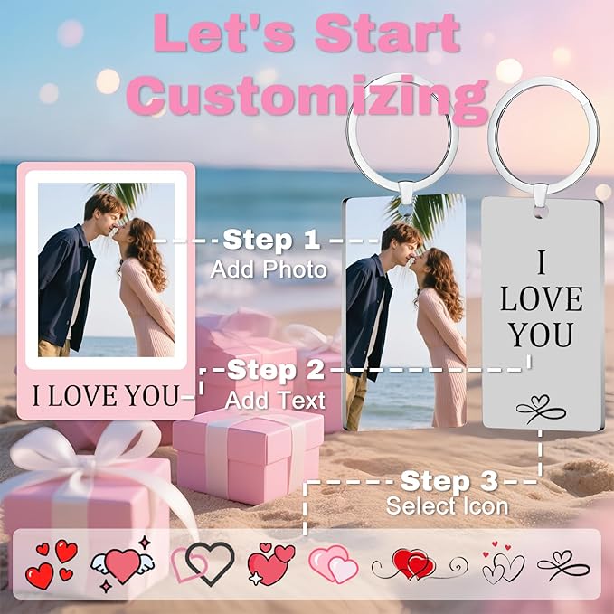 Custom Keychain with Picture, Personalized Double-sided Keychains Gifts - Image 2