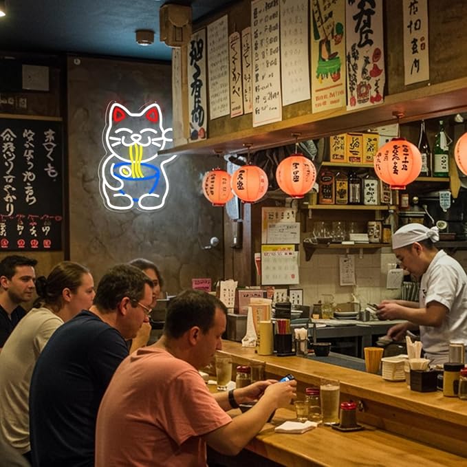 Lucky Cat Ramen Neon Sign, Neon Signs - Image 6