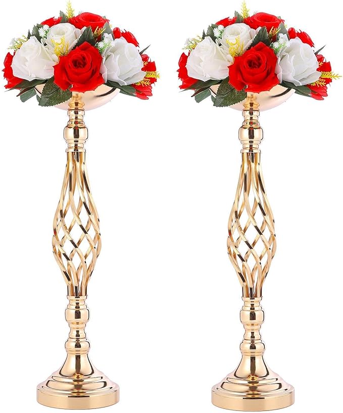 2 Pcs Wedding Centerpieces for Reception Tables, Twist Candleholders Stands by LoveCat
