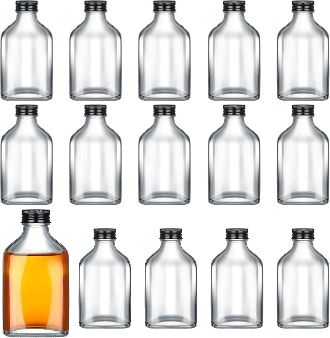 Patelai 16 Pcs Clear Glass Bottles by Patelai