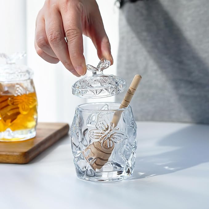 kanpura Clear Crystal Honey Jar - Image 8