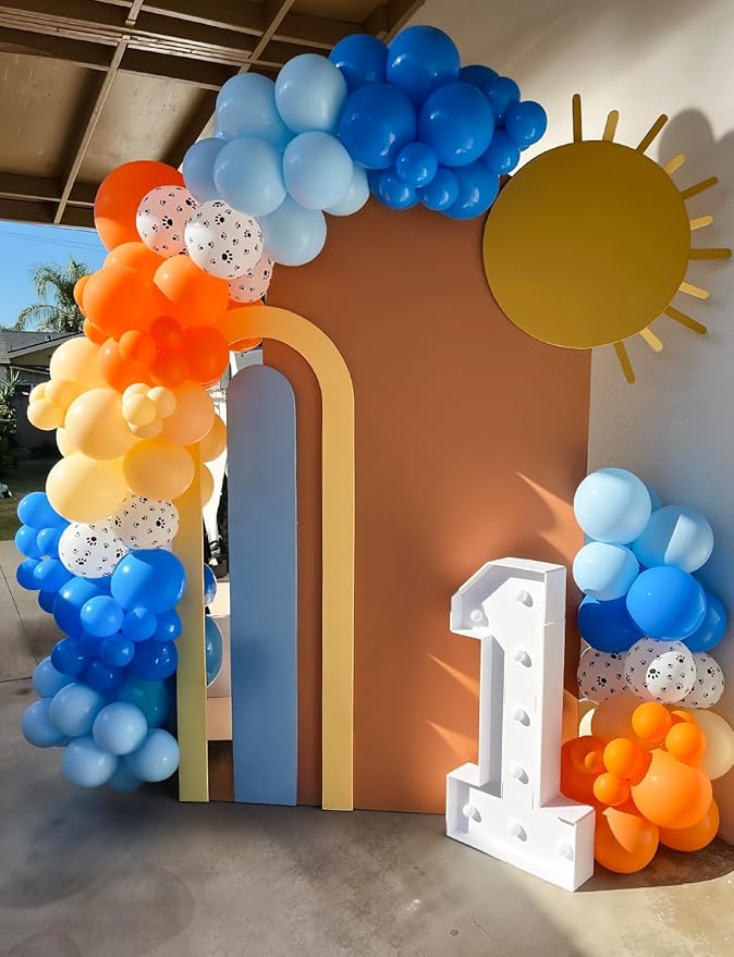 Blue and Orange Balloons – 12 Inch Blue Orange Balloons Set Thick Nude Balloon - Image 5