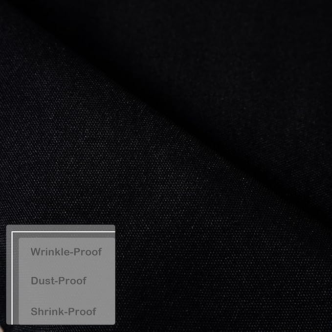 Square Black Tablecloth 43 x 43 Inch Polyester Fabric Washable Table Cloth - Image 5