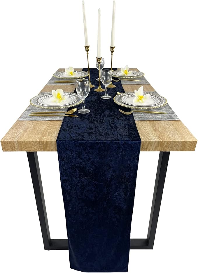 Luxurious Crushed Velvet Table Runner, Wedding Reception Decorations, Soft by EHLDekol