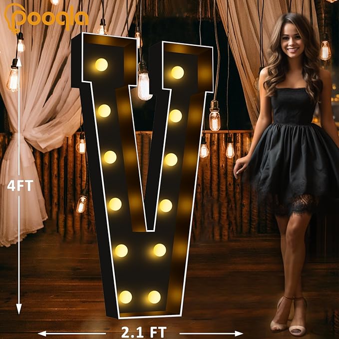 Pooqla 4 FT Marquee Light Up Letters, Big Mosaic Letters Sign - Image 5