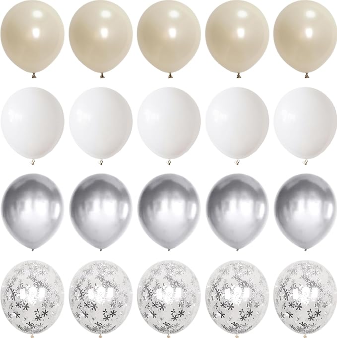 Winter Wonderland Balloons, Pearl White Snowflakes by Govpy