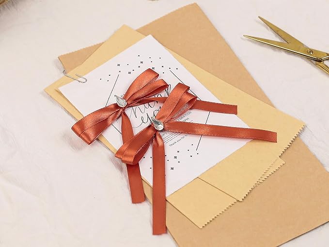 Copper Satin Ribbon 3/8 inch X Continuous 25 Yards, Single Face Polyester - Image 7