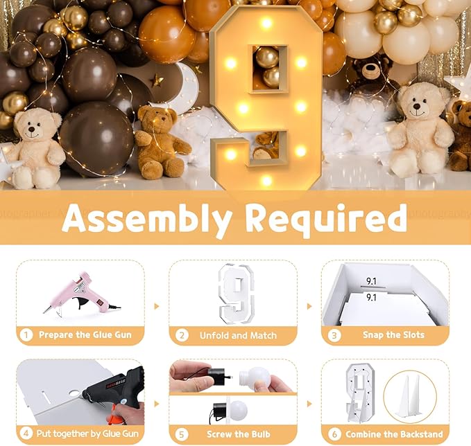 imprsv 3FT Marquee Numbers, Light Up Numbers - Image 3