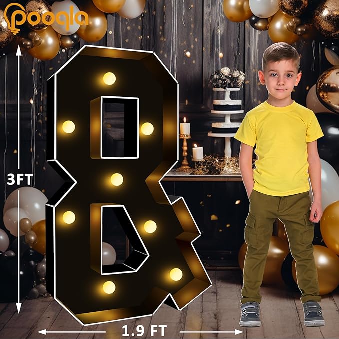 Pooqla 3FT Marquee Light Up Letters, Giant Mosaic Letter - Image 4