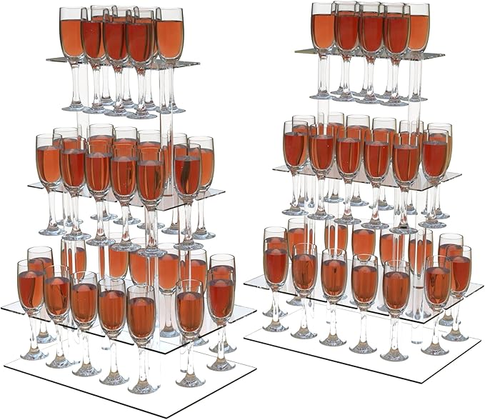Champagne Tower, Rectangle Acrylic Champagne Display Rack Stand by LaumffonOfficial